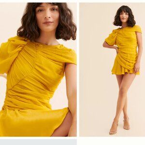 Anthropologie Bhanuni by Jyoti | Draped mini dress | gold | size L